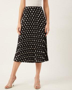 polka-dot print flared skirt