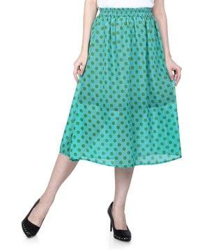 polka-dot print flared skirt