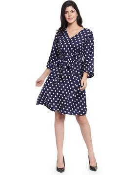 polka dot print flared tunic