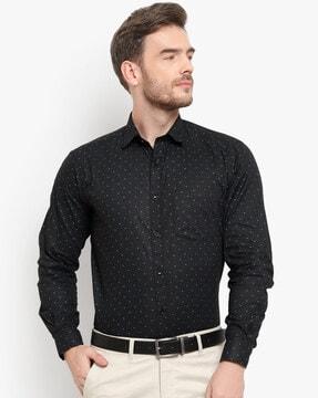 polka-dot print full sleeves shirt