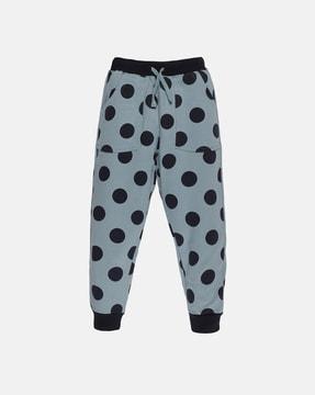 polka-dot print joggers with drawstring waist 