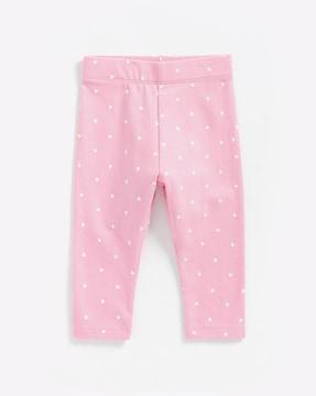 polka-dot print leggings with elasticated waist