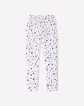 polka-dot print leggings with elasticated waist