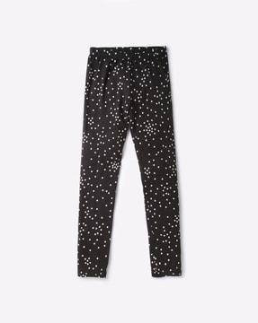 polka-dot print leggings with elasticated waist