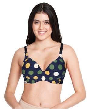 polka-dot print lightly-padded t-shirt bra