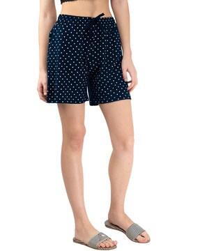 polka-dot print mid rise city shorts