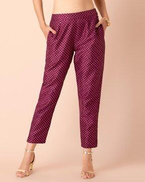 polka-dot print pants with insert pockets