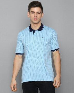 polka-dot print polo t-shirt