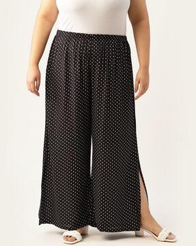 polka-dot print relaxed fit palazzo