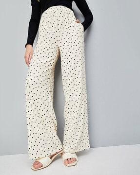 polka-dot print relaxed fit pants