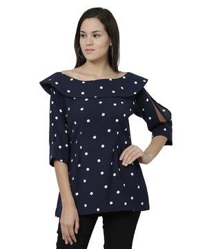polka-dot print relaxed fit tunic