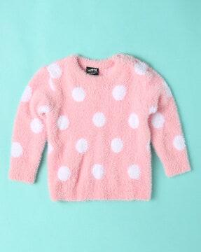 polka-dot print round-neck sweatshirt