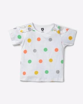 polka-dot print round-neck t-shirt