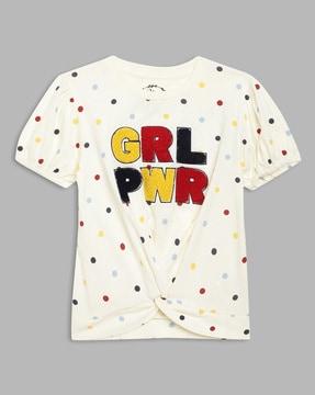 polka-dot print round-neck t-shirt