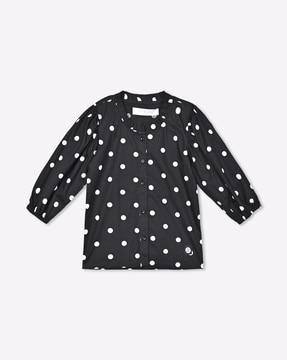 polka-dot print round-neck top