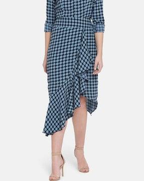 polka-dot print ruffled skirt