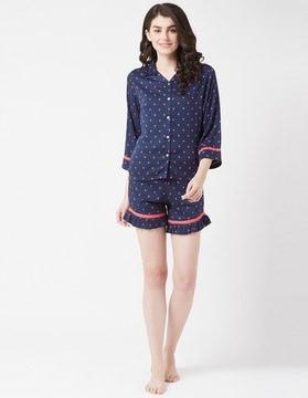 polka-dot print shorts with elasticated waist