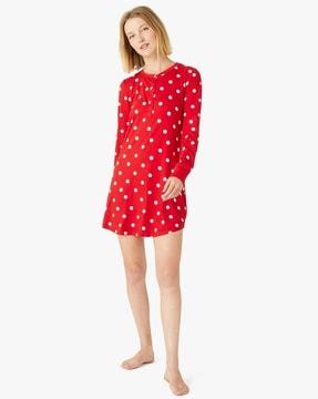 polka-dot print sleepshirt