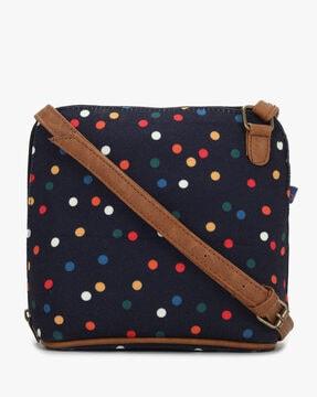 polka-dot print sling bag