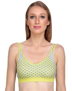 polka-dot print sports bra