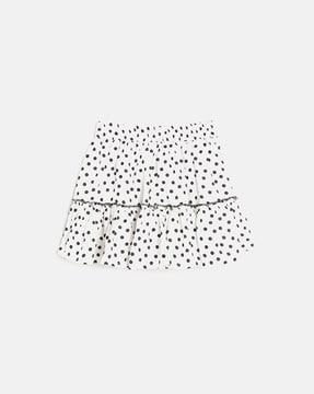 polka-dot print tiered skirt