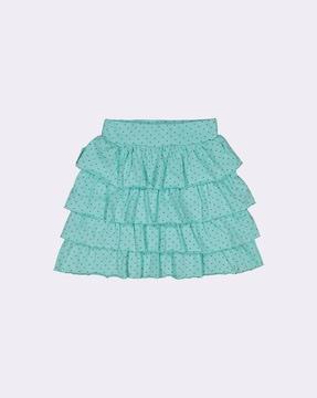 polka-dot print tiered skirt