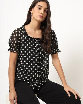 polka dot print top with camisole