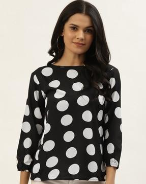 polka-dot print top