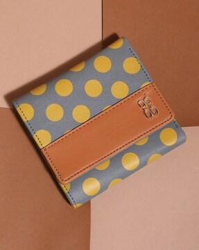 polka-dot print tri-fold wallet