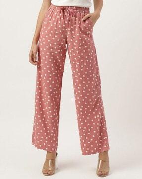 polka-dot print trousers