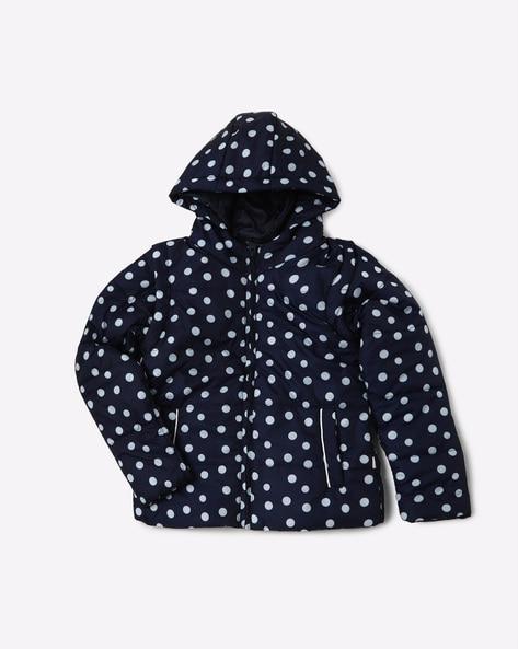 polka dot print zip-front hoodie