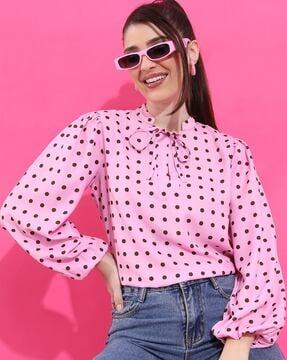 polka-dot regular fit top