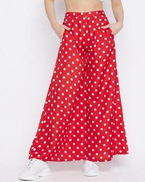 polka-dot regular palazzos