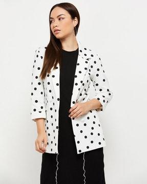 polka-dot single-breasted jacket