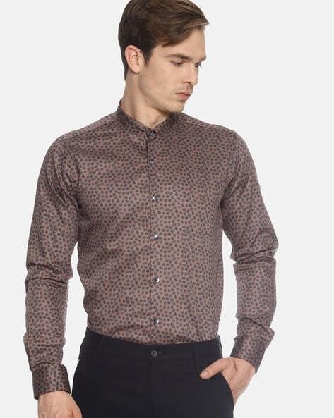 polka-dot slim fit shirt