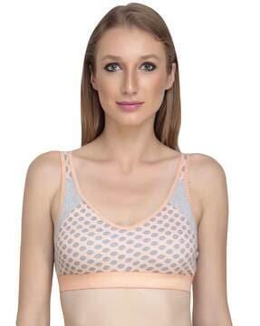 polka-dot sports bra