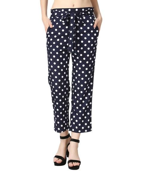 polka-dot straight fit pants