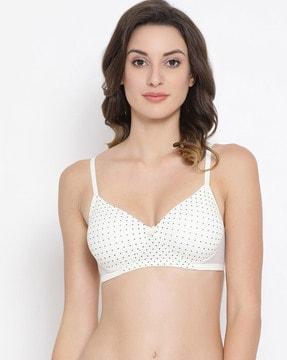 polka-dot t-shirt bra with adjustable strap