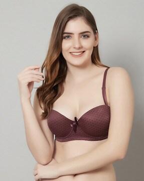 polka-dot t-shirt bra with adjustable straps