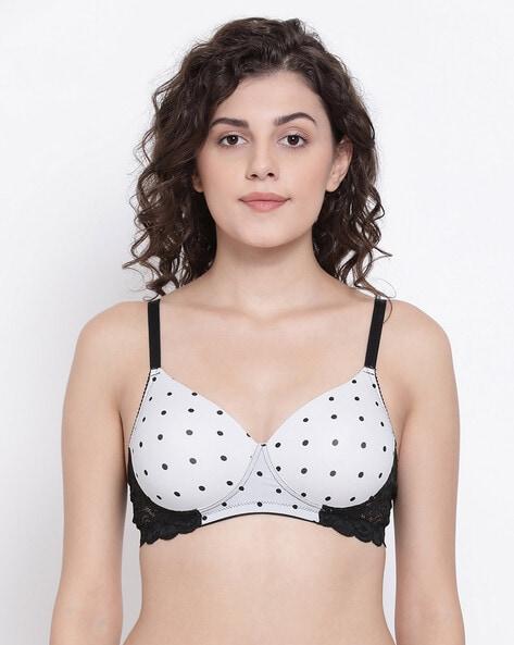 polka-dot t-shirt bra with lace