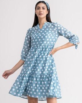 polka-dot tiered dress