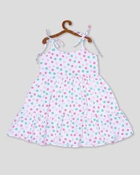 polka-dot tiered dress