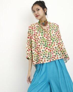 polka-dot tunic top