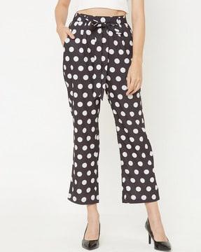 polka-doted relaxed fit trouser