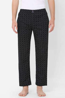 polka dots cotton men's pyjamas - black
