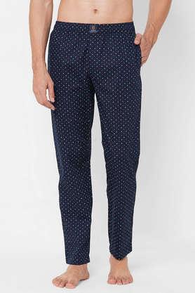 polka dots cotton men's pyjamas - blue