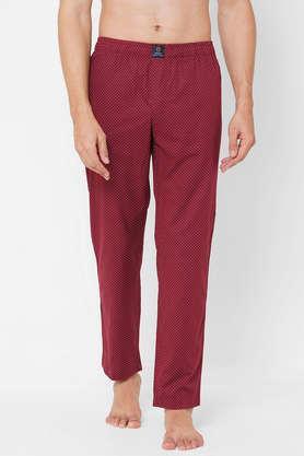 polka dots cotton men's pyjamas - wine