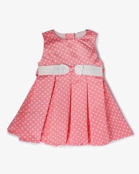 polka-dots print fit & flare dress