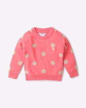 polka-dotted-crew-neck-sweater