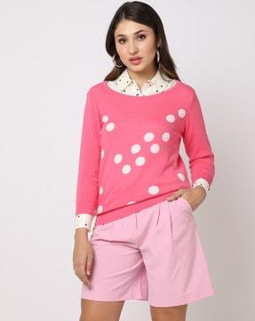 polka-dotted cotton sweatshirt